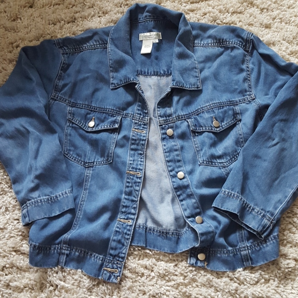 Denim (Tencel) Jean Jacket, L, Coldwater Creek